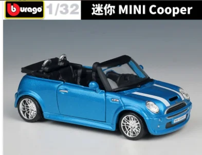 

Bburago 1:32 Mini Cooper S Cabriolet High Simulation Diecast Car Metal Alloy Model Car Children's toys collection gifts B751