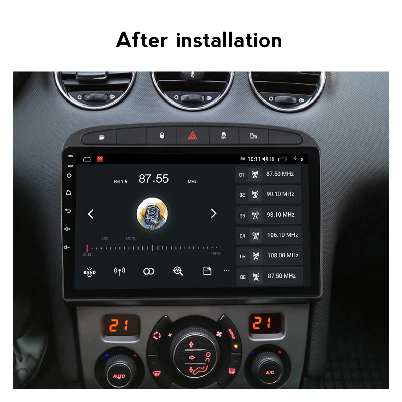 Автомобильный мультимедийный радиоплеер 9 дюймов Android 11 8 + 128G для Peugeot 308 408 2010-2016 GPS