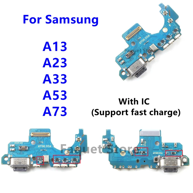 Оригинальный Usb-разъем для Samsung Galaxy A33 A53 A73 5G A13 A23, зарядный порт, печатная плата, запасные части