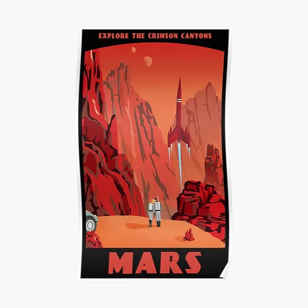 

Постер Mars для путешествий, забавная комната, домашняя настенная современная картина, декоративная печать, винтажный художественный декор, роспись без рамки