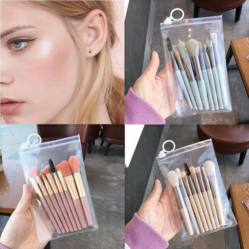

8PC Makeup Brushes Set Eye Shadow Foundation Blush Women Blending Beauty Makeup Tool Professional Cosmetic Powder Portable Brush