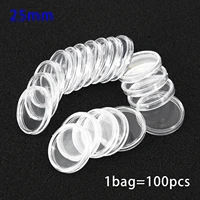 100pcs 25mm clear commemorative coin capsules round coin collection case display holders containers storage boxes