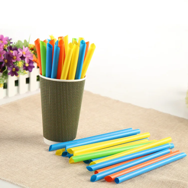 

Disposable Straw 19cm Mix Color Black Transparent Eight Treasure Porridge Pearl Milk Tea Straw Tip Thick Straw 100 PCS