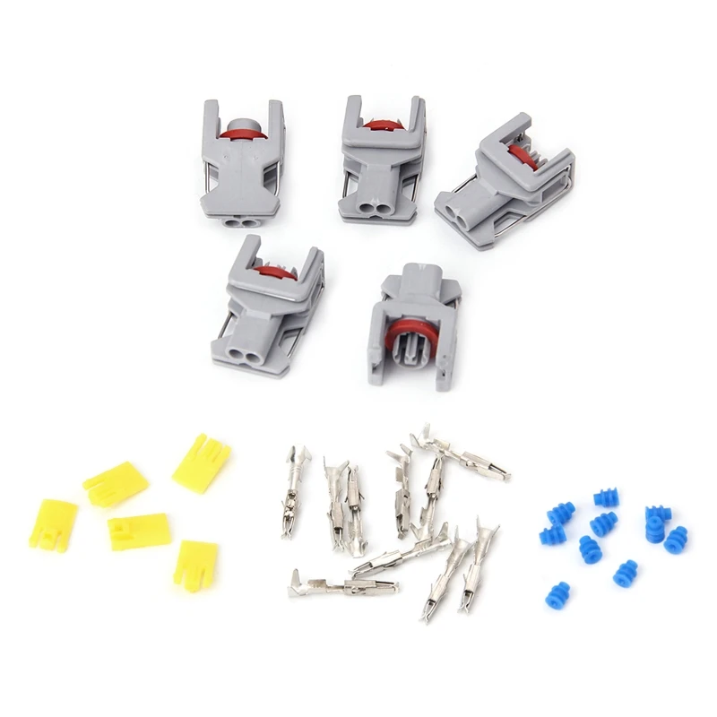 

5 Sets 2 Pin Waterproof Connector For Delphi 10811963 Fuel Diesel Injector Fuel Rail Plug Y9RC