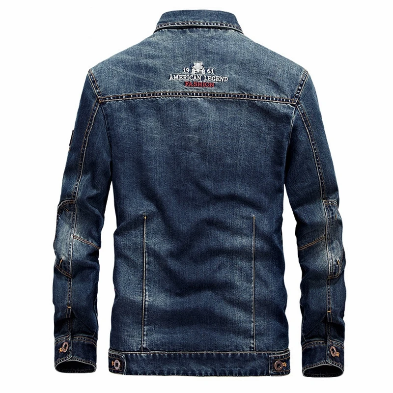 Мужская джинсовая куртка на пуговицах Повседневная однобортная Свободная из
