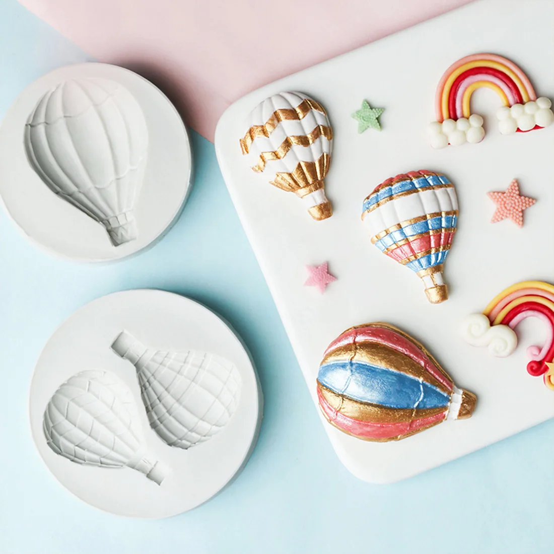 

Cartoon Hot Air Balloon Silicone Mold Fondant Chocolate Fudge Cake Decoration Mould For Kitchen Sugarcraft Bakeware Barking Tool