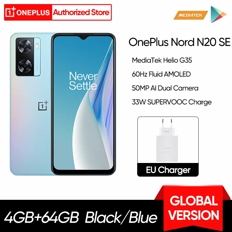 Global Version OnePlus Nord N20 SE N 20 Smartphone 4GB 64GB 33W SUPERVOOC 5000mAh 50MP Dual Camera 6.56'' Display