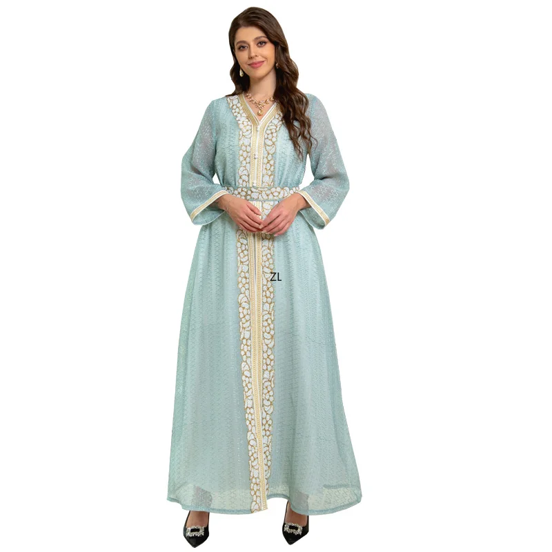 

Eid Muslim Women Dress Diamond Abaya 2 Piece Set Jalabiya Morocco Kaftan Party Long Dresses Turkey Ramadan Gown Saudi Arab Robe