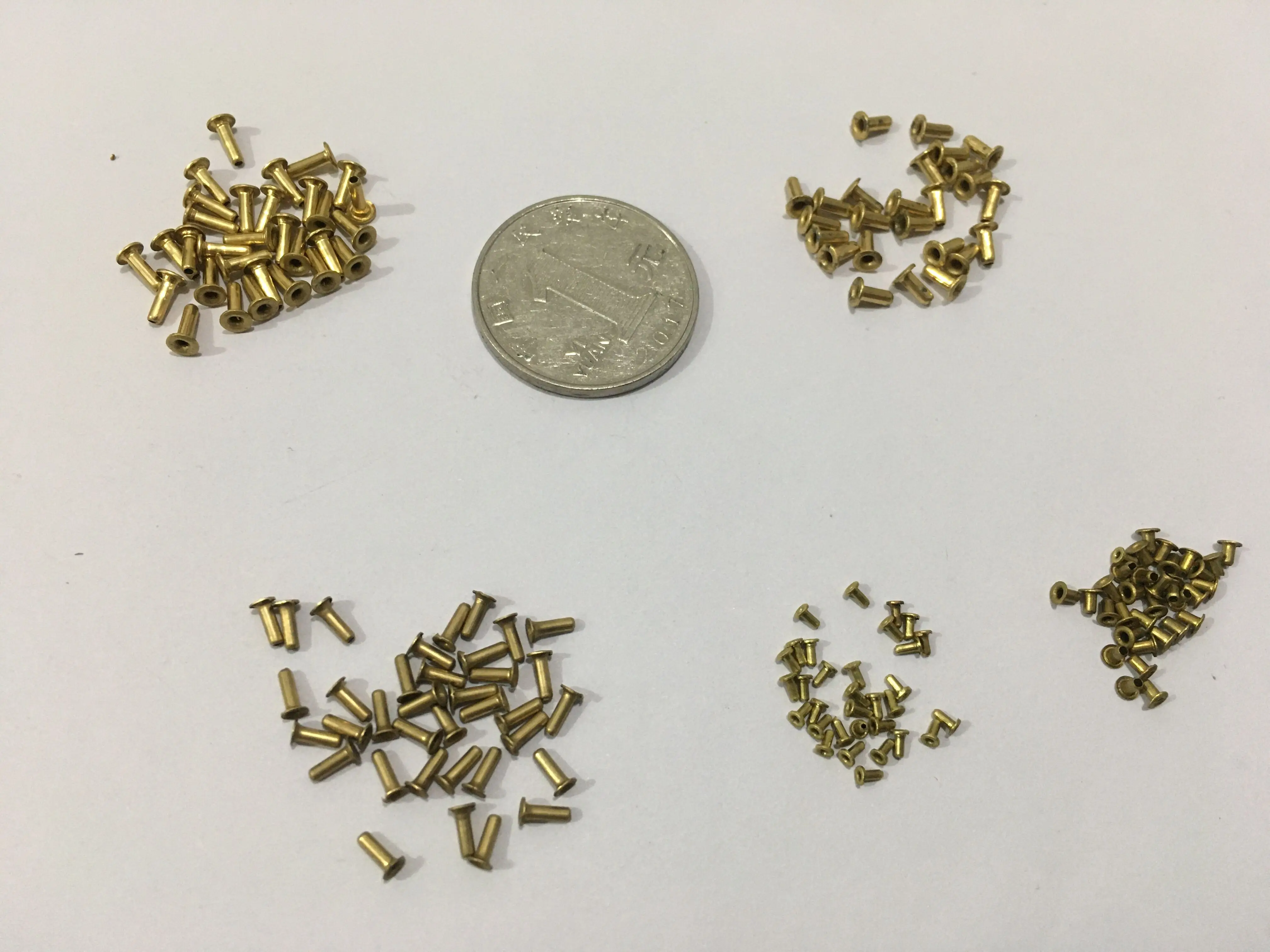 

1000pcs M0.9*2.5mm M0.9x2.5mm Brass Eyelet Rivet Nut Copper Nut Through Hole Rivets Hollow Grommet Brass Rivet