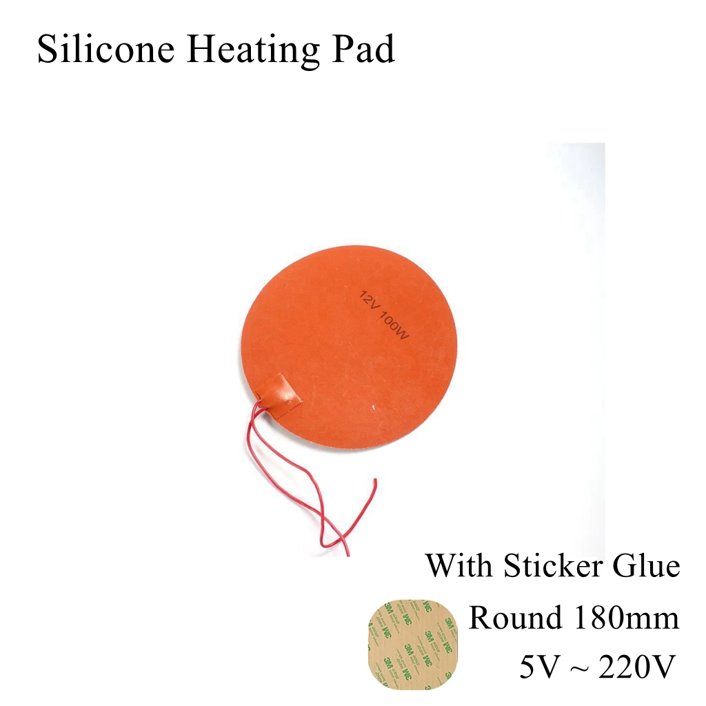 

Круглая силиконовая резиновая нагревательная Подушка, 180 мм, 12 В, 110 В, 220 В, круглая нагревательная лента, коврик, пластина, водонепроницаемый...