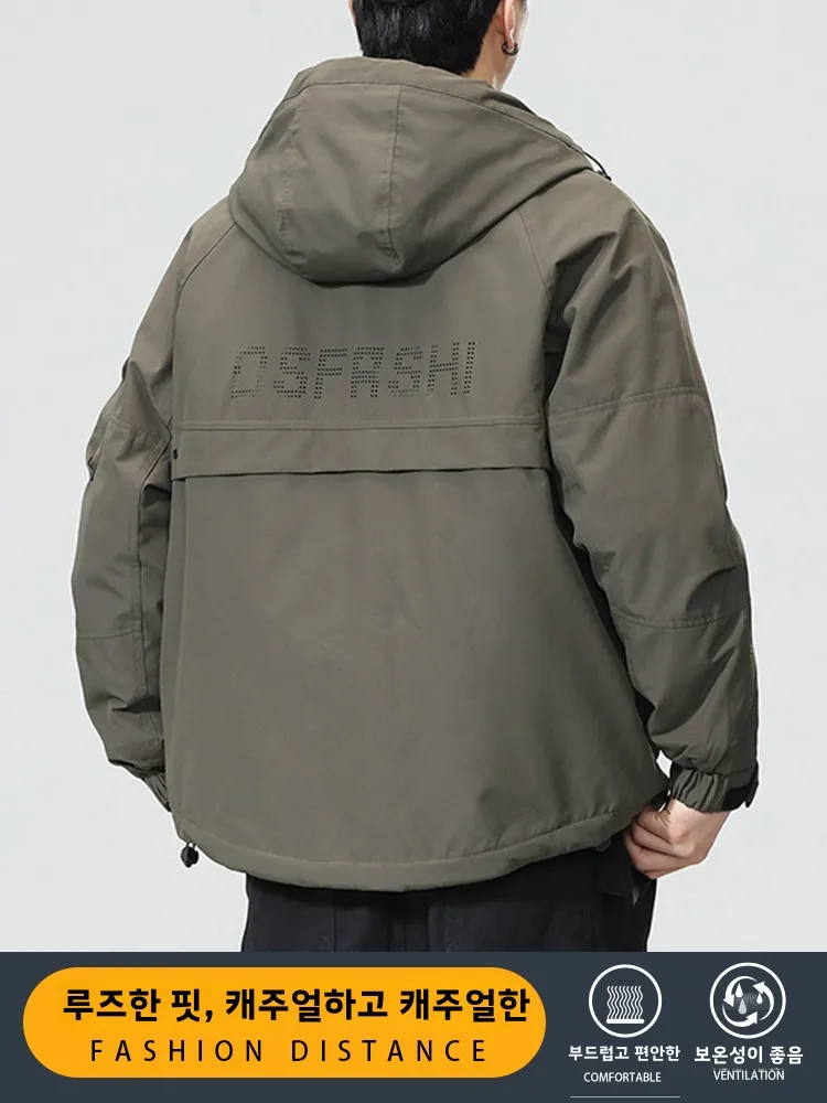 Zhenvis Cold-Proof Cotton-Padded Coat for Boys 2024 New Hood Warm Men's Clothing Outerwear Autumn and Winter Thickened Casual...