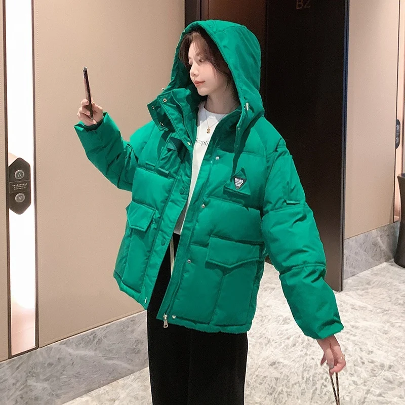 2022 New Winter Clothes Women's Down Cotton Padded Jacket Women Korean Loose Warm Thicken Hooded Parkas Coat Outwear