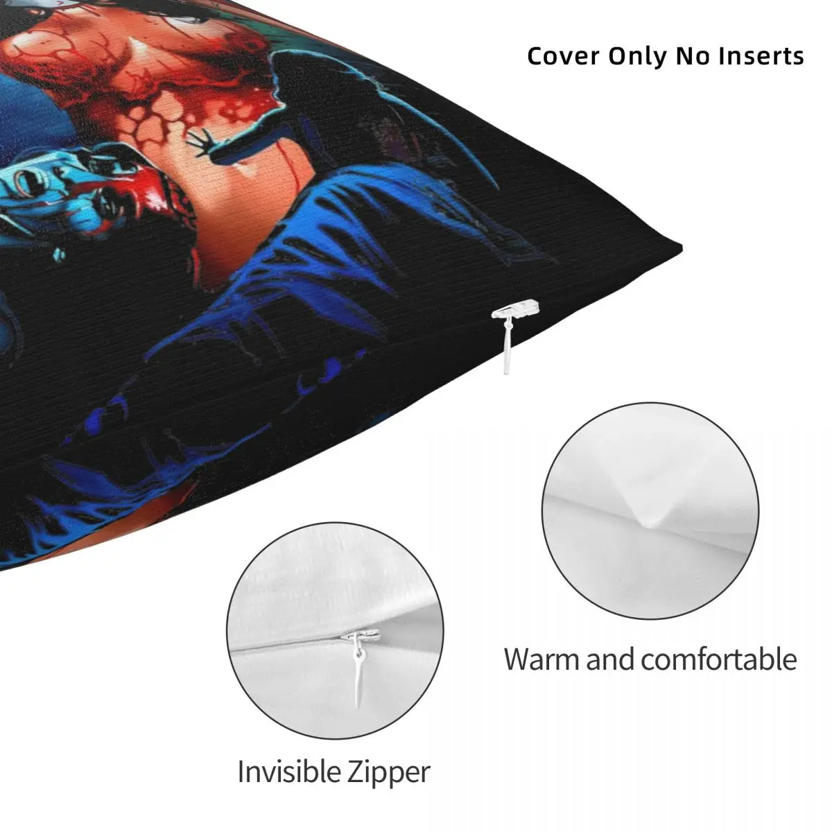 Домашний декор в стиле ретро Terrifier 3 фильм наволочки с клоуном квадратные разных