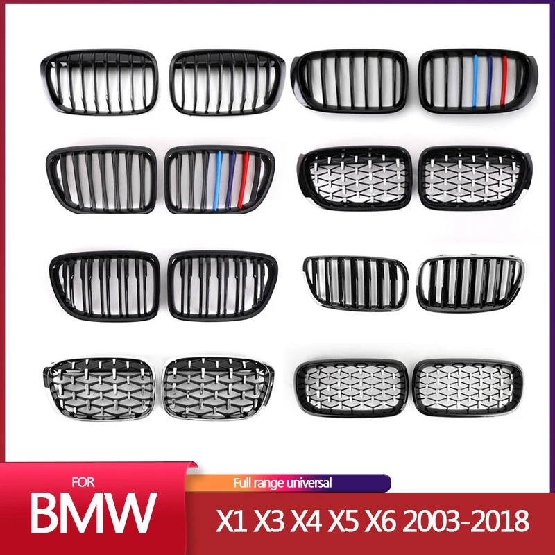 For BMW 2003-2012-2018 Grille glossy black car bumper mesh grill for X1 X3 X4 X5 X6 E53 F48 F49 F25 F15 F16 F70 F71