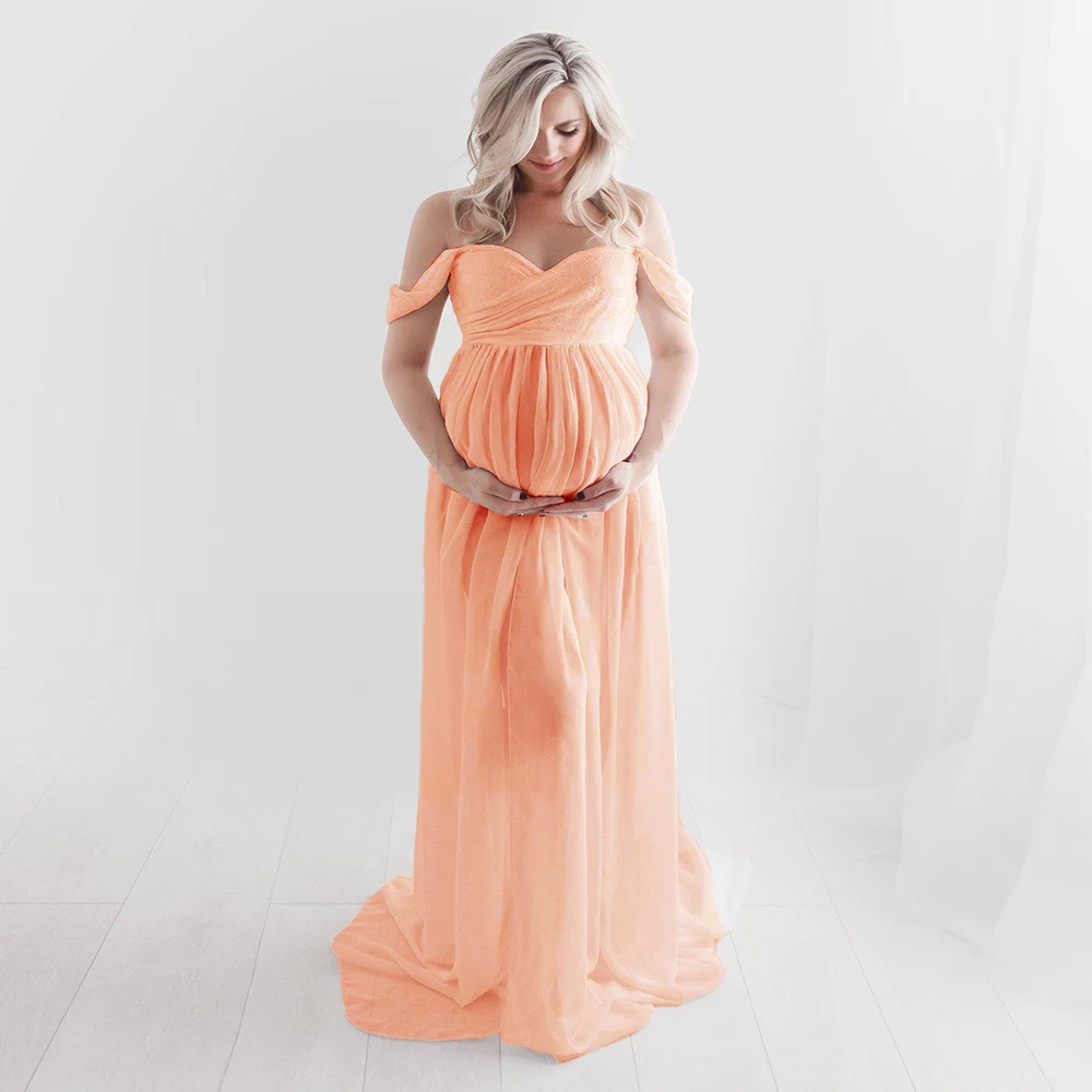 

Платья для беременных для фотосъемки шифоновое платье с открытыми плечами для беременных женщин сексуальное длинное платье с коротким рукавом реквизит для фотосъемки