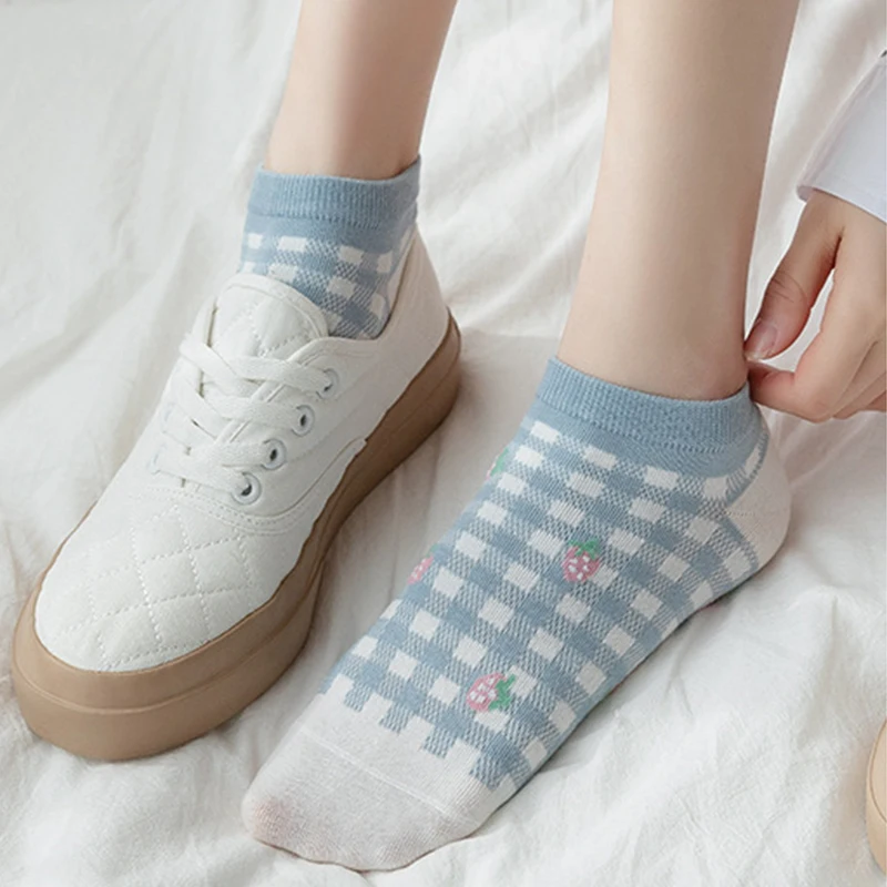 10 Pair Low Tube Cartoon Women Socks Set Short Summer Ankle Socks Asakuchi Cotton Breathable Korean Style Cute Chaussette Femme