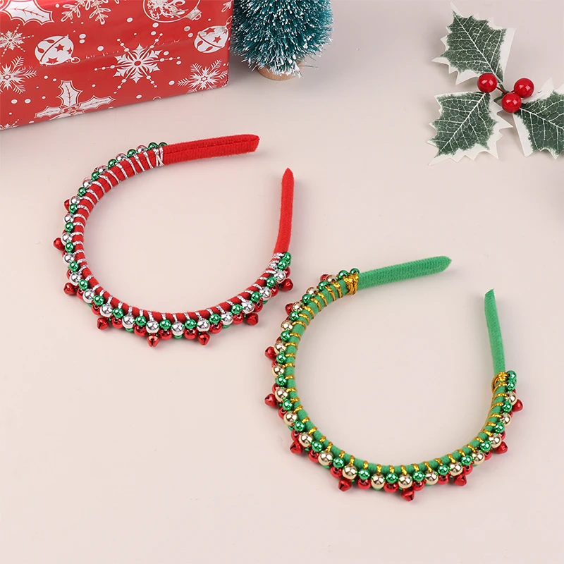 Новая красная зеленая рождественская повязка на голову женская простая