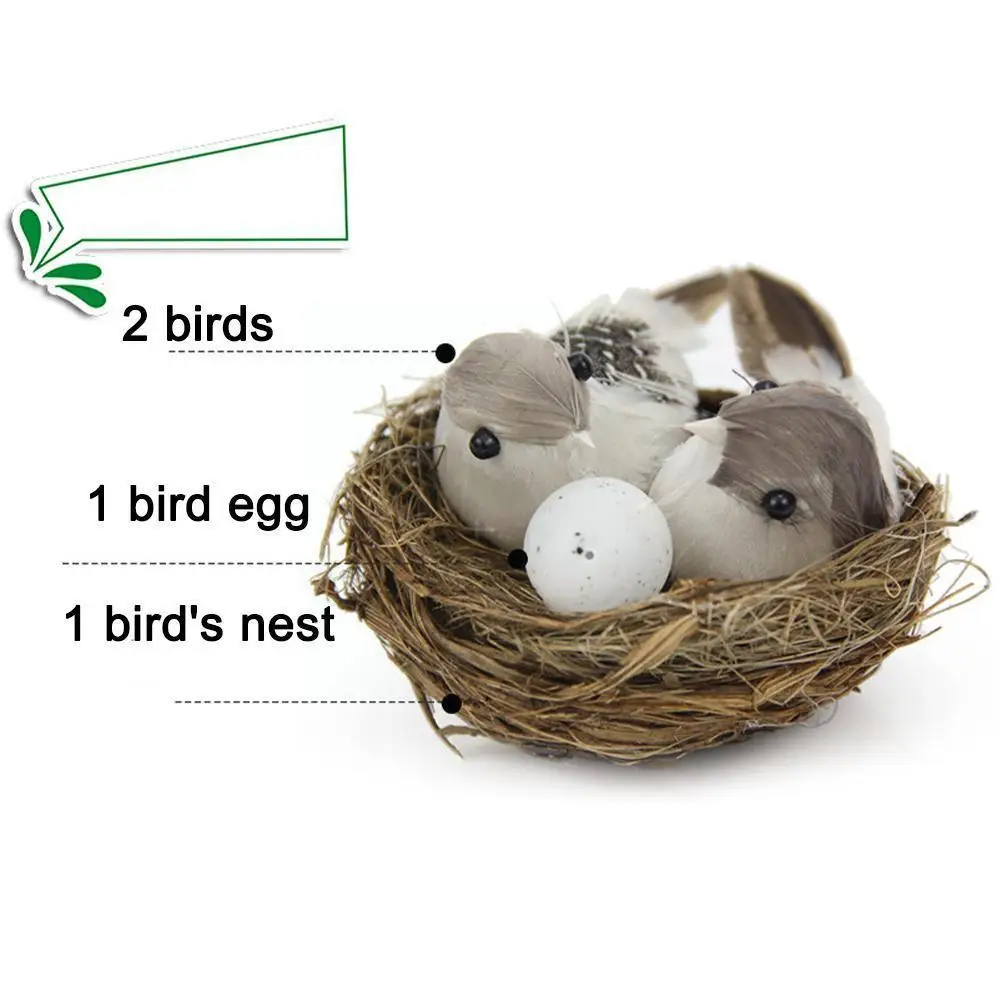 

Подвеска в виде птичьего гнезда с имитацией ласточки, декоративный аксессуар для украшения дома, уличное украшение с пером в виде сена, F7X7