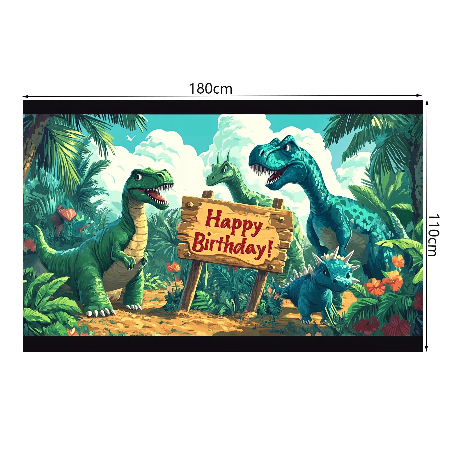 

Детский фон для фотобудки Динозавры и Джунгли