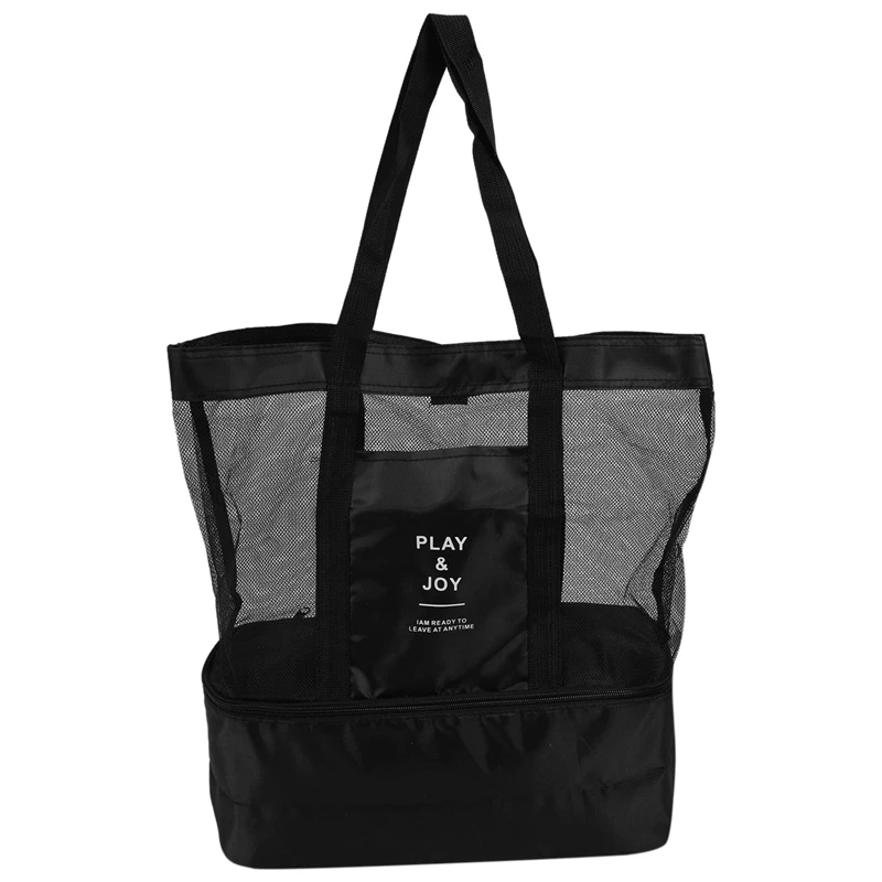 

BEAU-2 в 1 сетчатый пляжный карман на молнии со встроенной крутой сумкой, невидимая изоляционная сумка, сумка-тоут для работы, отдыха, пляжа, пик...