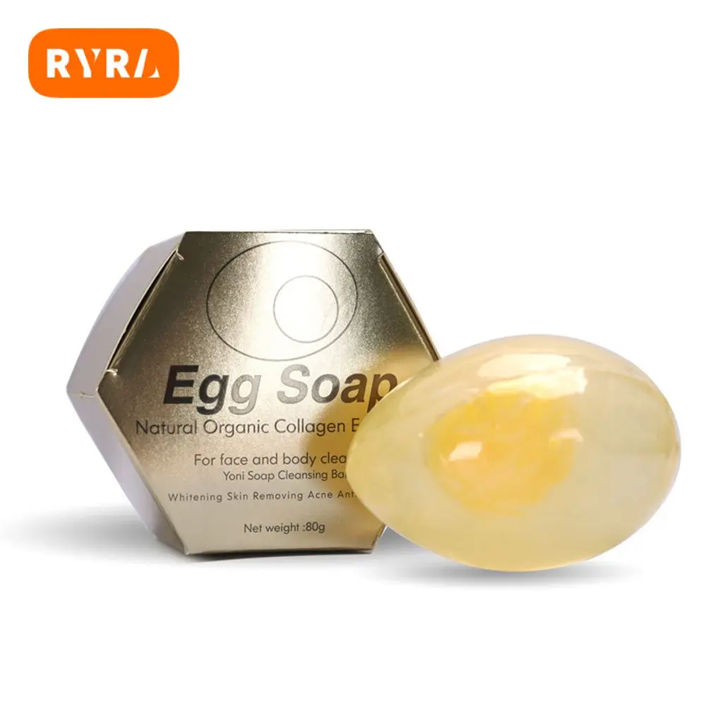 

Egg Soap 80g Whitening Softening Facial Natural Gold Collagen Bathroom Accessories Cleansing Soap Household Infant Skin-friendly