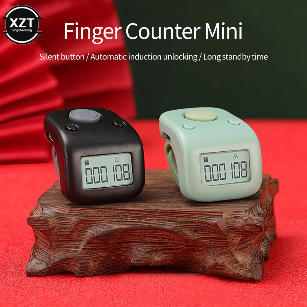 

Mini Rechargeable Digital LCD Electronic Finger Ring Hand Tally Counter Six/6 Digit Counters Buddha Beads Prayer Finger Clickers
