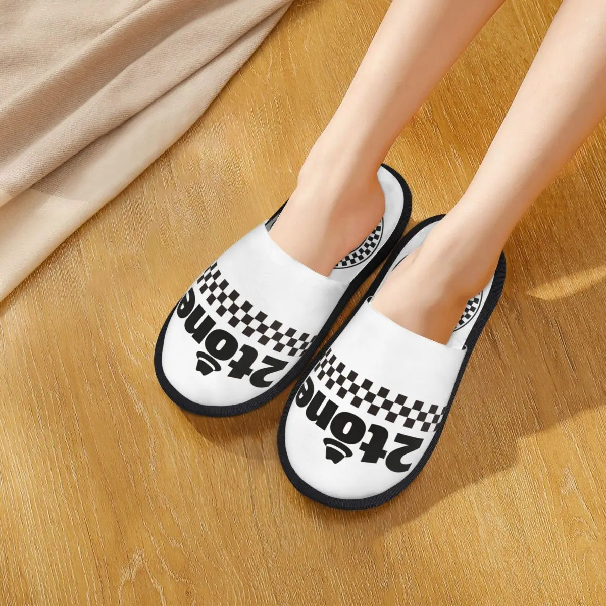 Тапочки домашние хлопчатобумажные с логотипом SKA-rock 2 тона