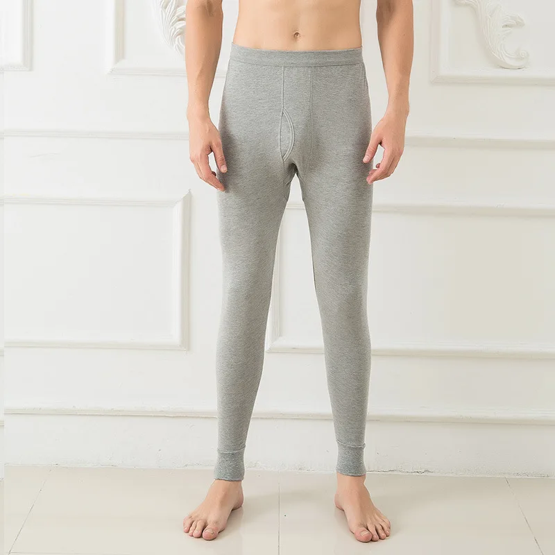 Fashion Thermal Underwear For Men 100%Cotton Long Johns Elastic Thermal Bottoms Underwear Mens Warm Thermo Leggings Long Pants