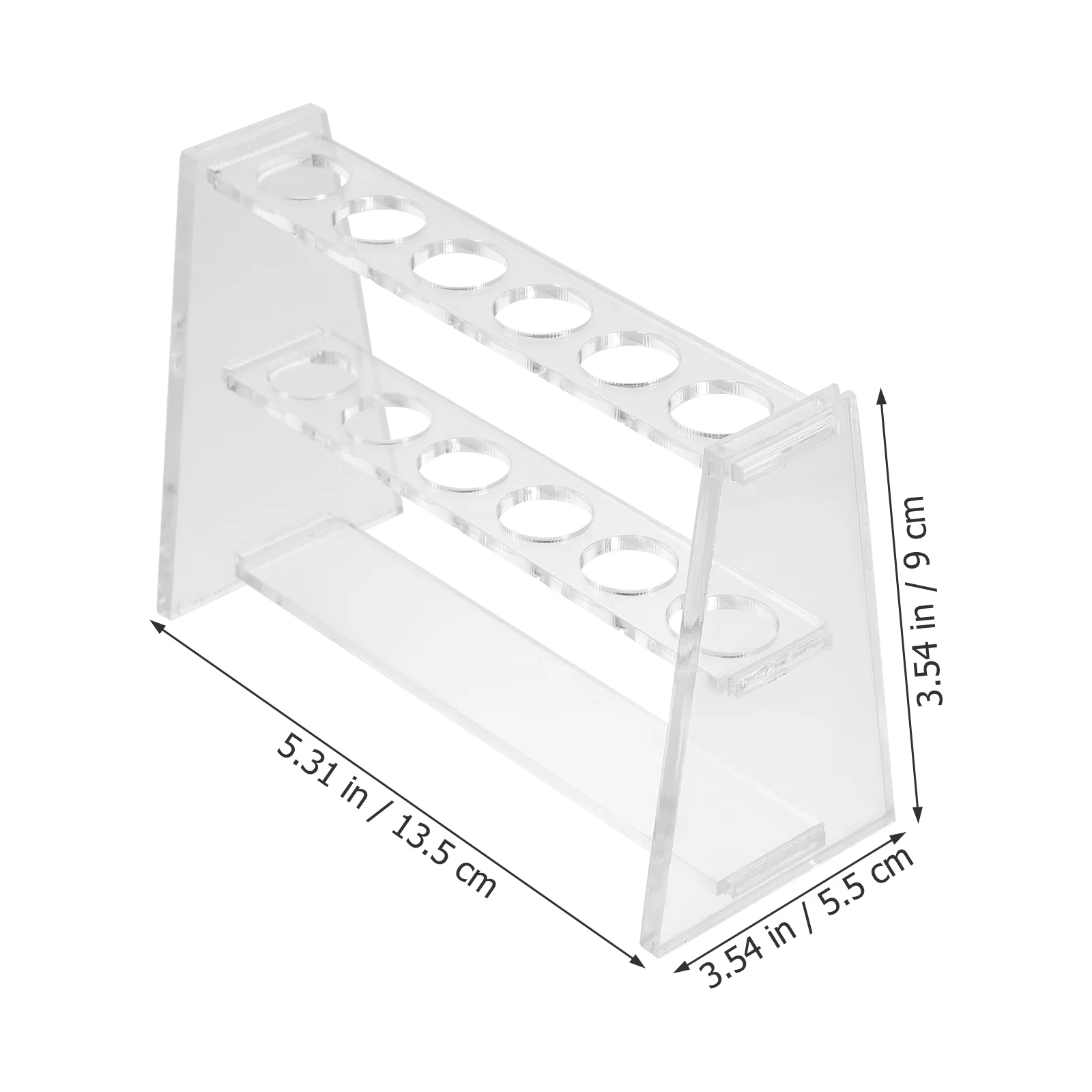 

2 Pcs Colorimetric Tube Rack Laboratory Test Shelf Holder Stand Acrylic Glassware Transparent Round Hole