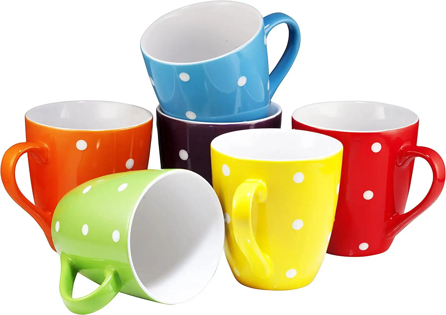 

Set Of Colorful Coffee Mugs 6 Large 16 Oz Ceramic Coffee Mugs In A