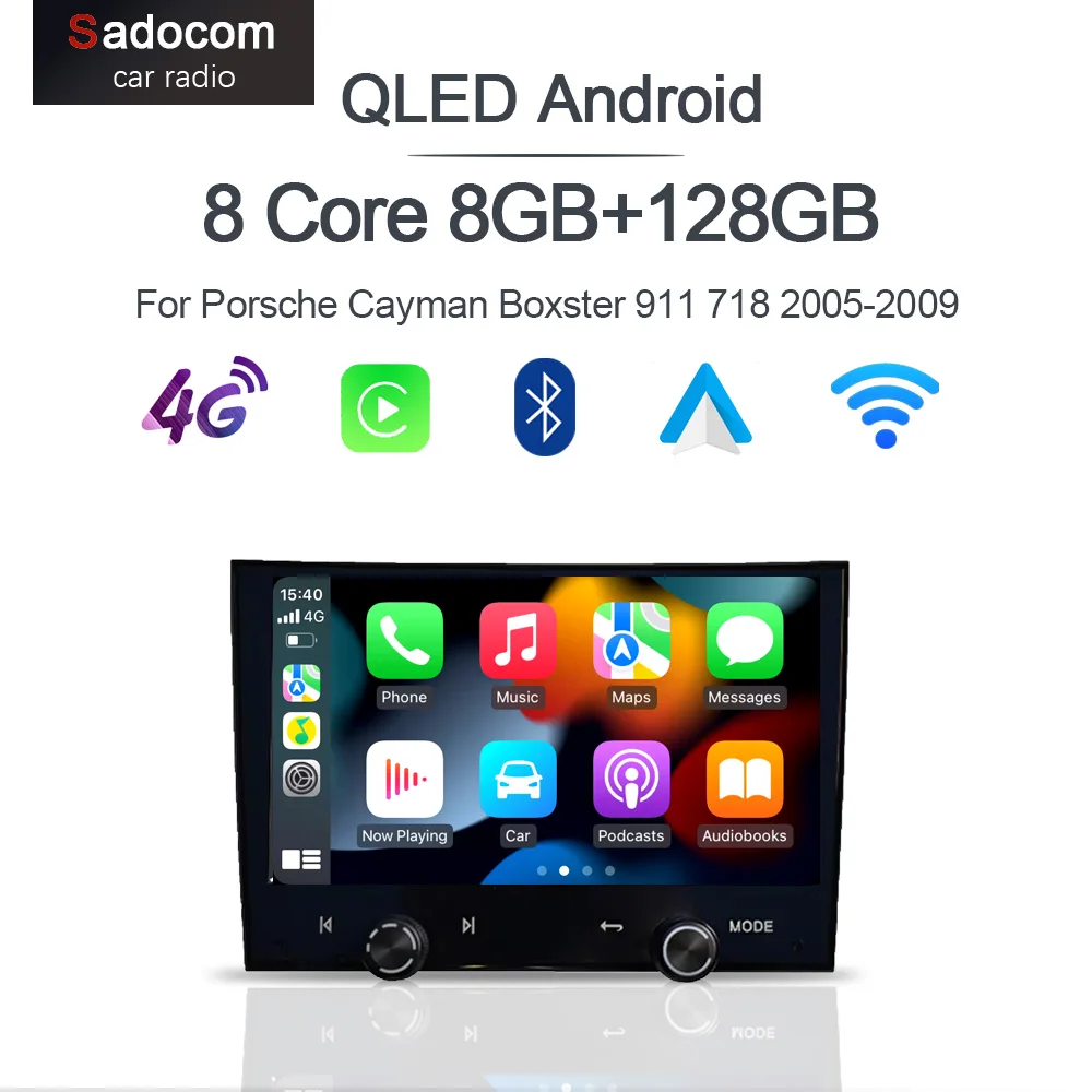 Автомобильный DVD-плеер Carplay DSP Android 12 0 8 ядер ГБ + 128 радио GPS Wi-Fi мультимедиа для Porsche