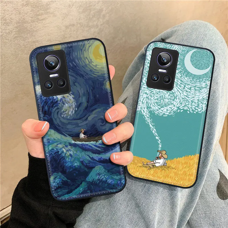 

Чехол для Realme GT Neo3, чехол из искусственной кожи с рисунком, защита от падения