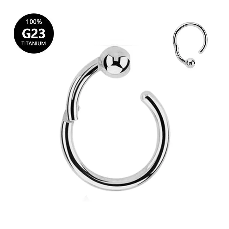

ASTM F136 G23 Titanium Water Drop Shape Septum Piercing 16G Hoop Segment Nose Rings Ear Tragus Cartilage Helix Puncture Jewelry