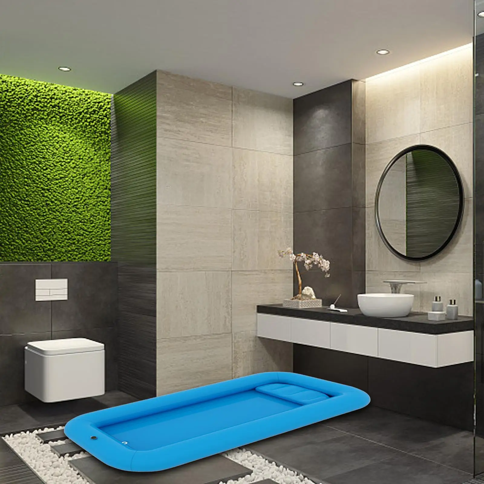

Adults Inflatable Bathtub PVC with Pillow Portable Adult Bathtub Bath in Bed