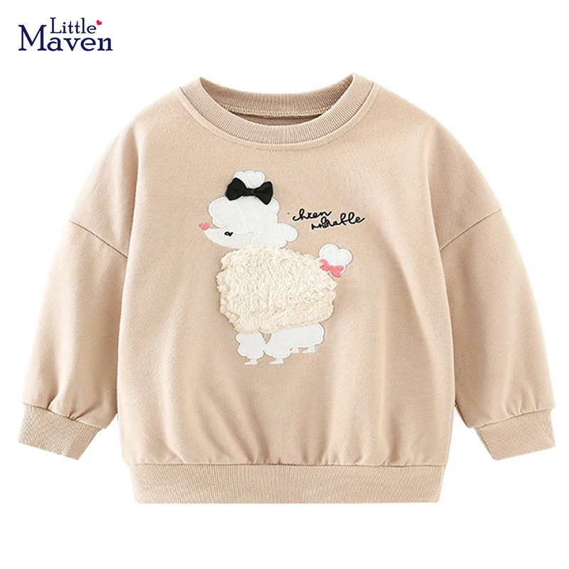 

Little maven 2022 Baby Girls Lovely Sweatshirt Cotton with Little Sheep Autumn Casual Clothes Comfort and Lovely for Kids