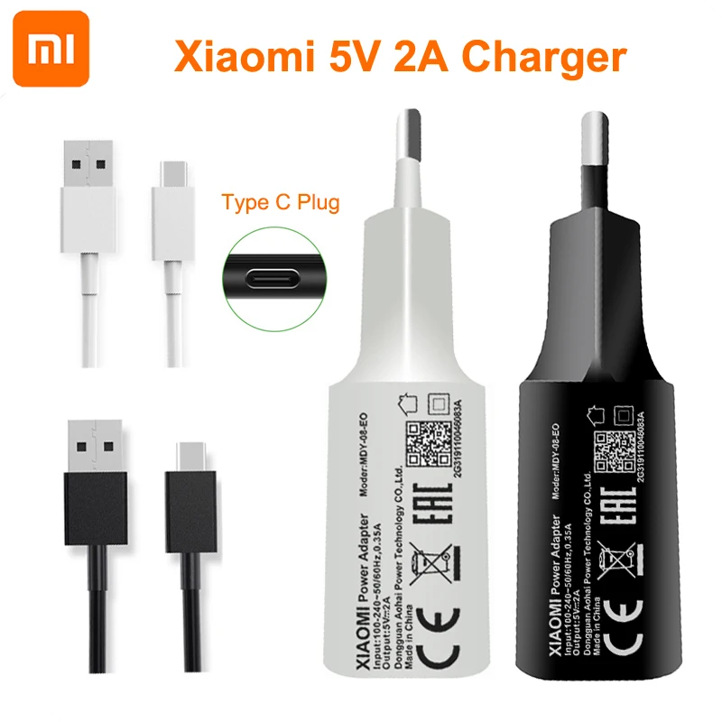 

Original Xiaomi Charger Adapter 5V 2A Type-C Data Cable Travel ChargFor Xiaomi MI 3 4 5 Redmi Note 3 3S 3X 4X 6 Pro Redmi 7 7A