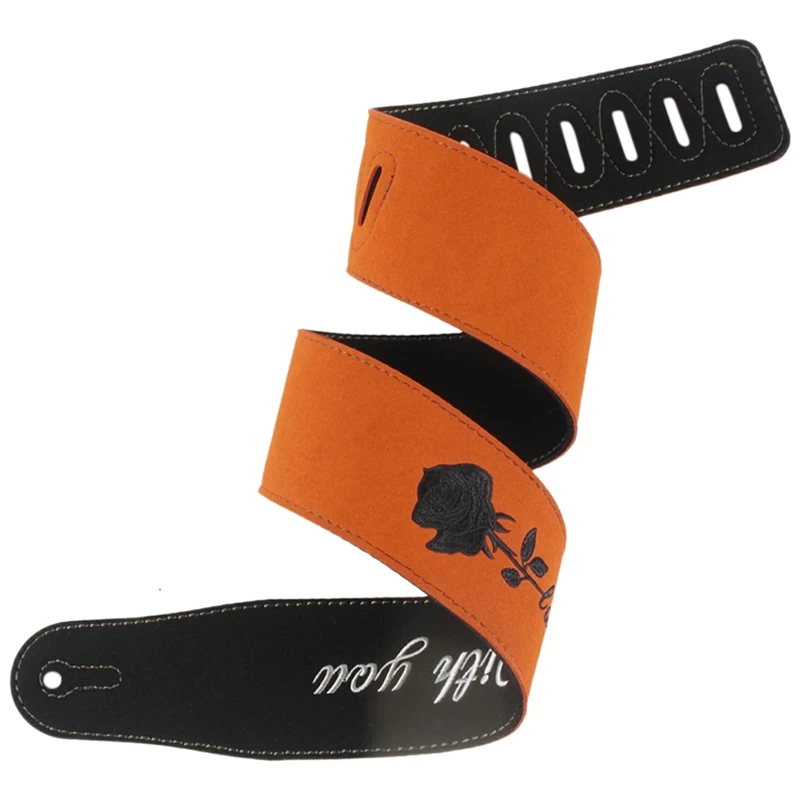 1 ШТ. Гитарный ремешок из нубуковой кожи, Мягкая натуральная кожа ...