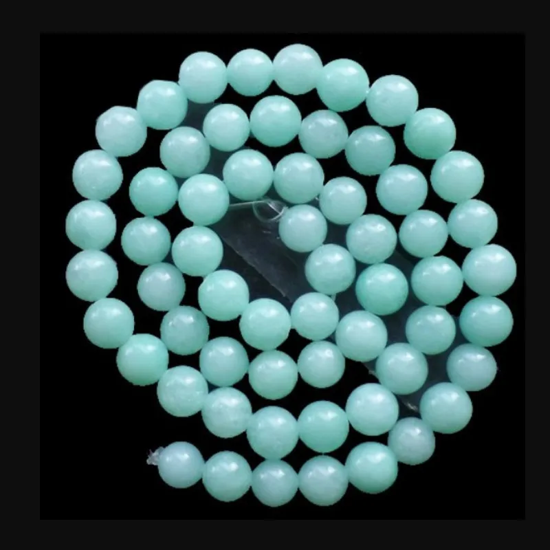 Blauer Fluss Lose Perlen Natürlicher Edelstein Glatt Runde für die Schmuckherstellung