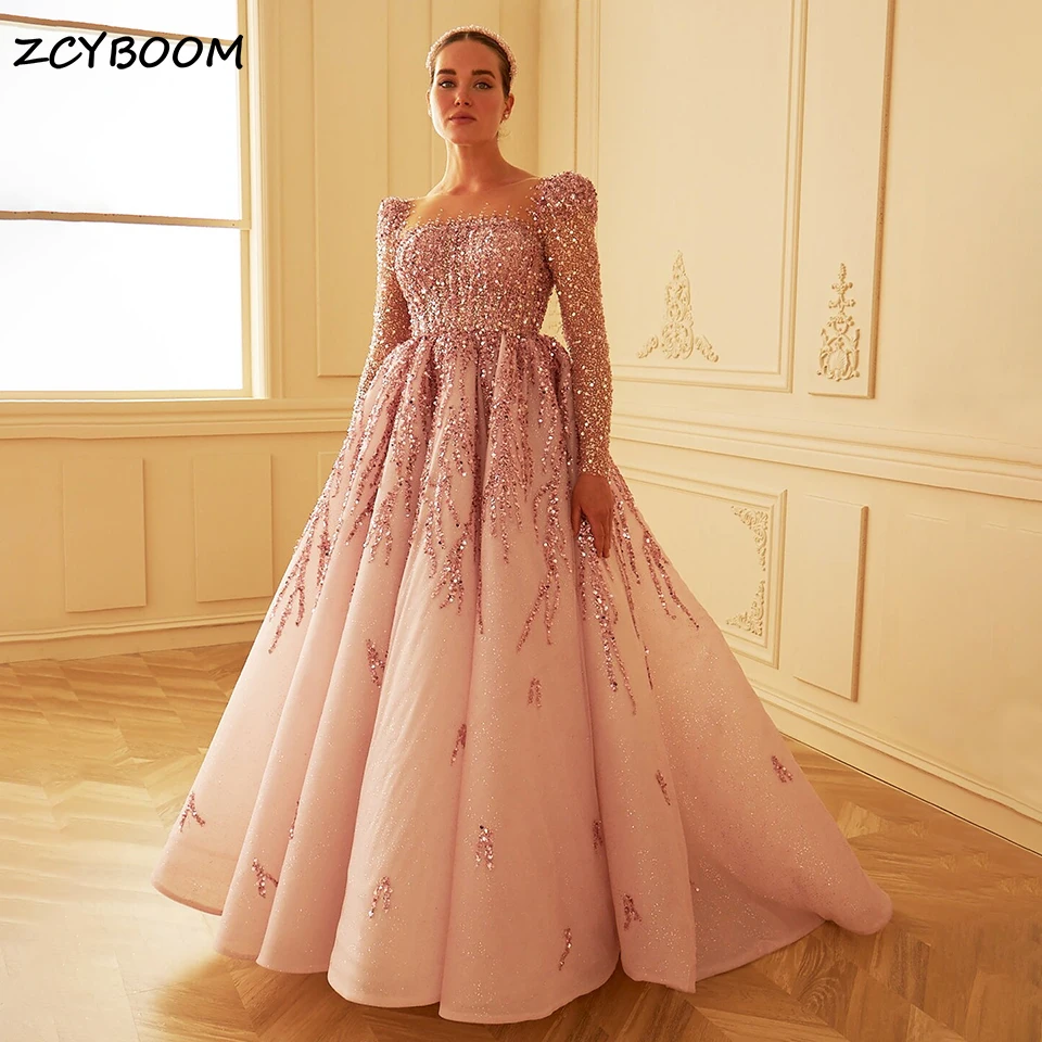 Розовое вечернее платье ZCYBOOM