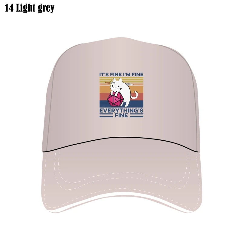 

Unisex It'S Fine I'M Fine Everything Is Fine With Knife Hug Dungeon Summer Men'S 100% Cotton Bill Hats Funny Women Soft Bill