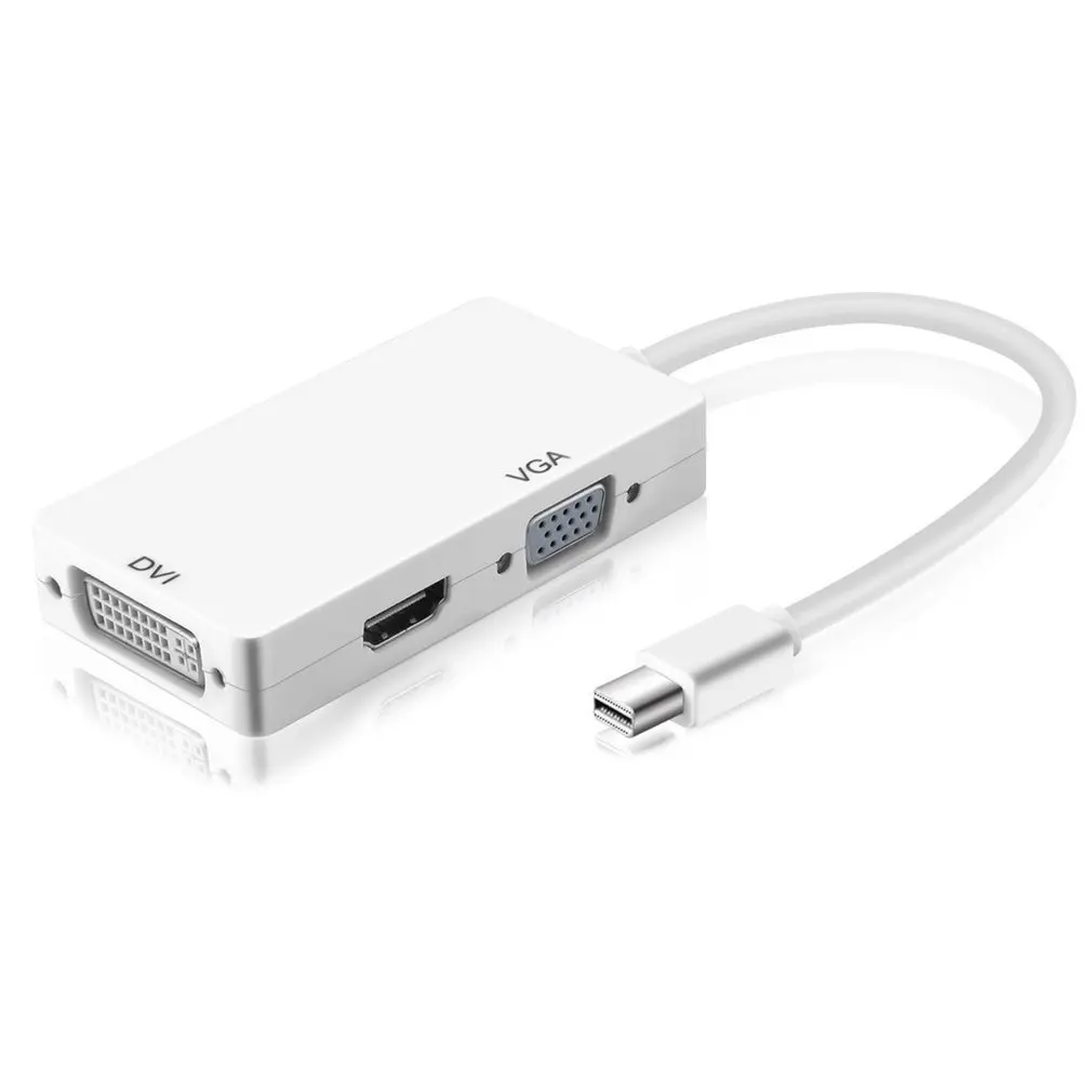 

3 in 1 Thunderbolt Port Mini Displayport HDMI DVI VGA Display Port Adapter Cable for Macbook Air iMac Microsoft Surface Pro