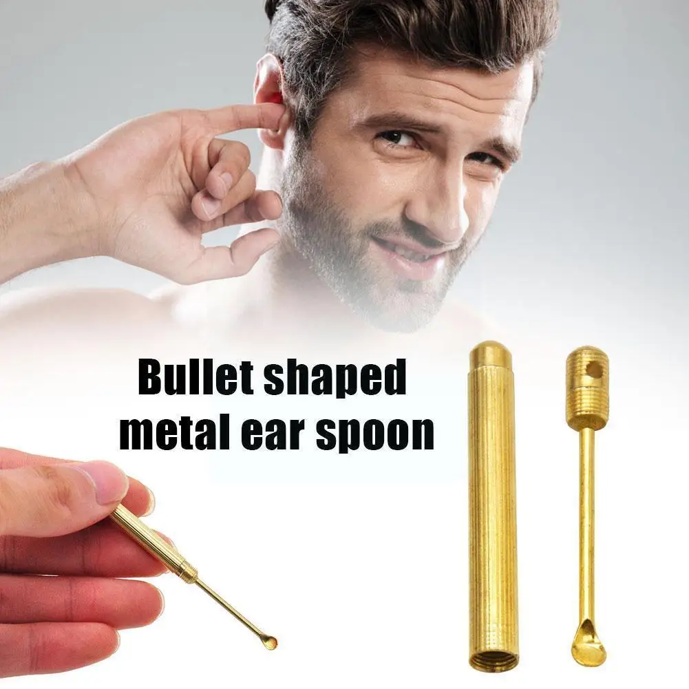 

Gold Aluminum Snuff Spoon Metal Snorkel Tobacco Pipe Cleaner Ear Keychain Shovel U6Y4
