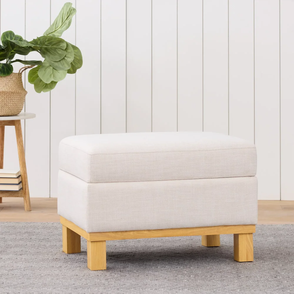 

Gap Home Upholstered Wood Base Storage Ottoman, Oat