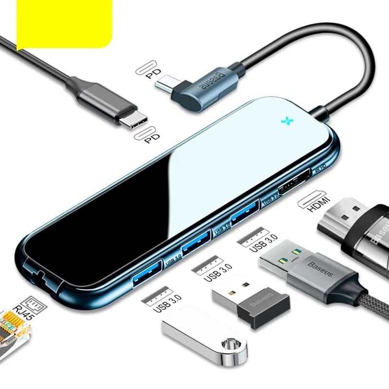 

New Baseus USB Type C HUB to HD RJ45 Multi USB 3.0 USB3.0 Power Adapter For MacBook Pro Air Dock 3 Port USB-C USB HUB Splitter