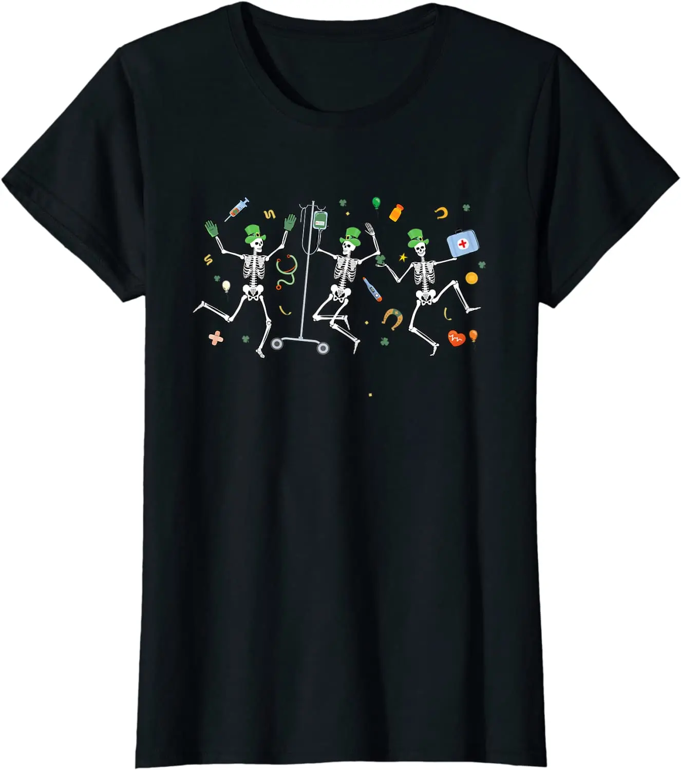 

Питьевая футболка ко Дню Святого Патрика Танцующая Скелет медсестра