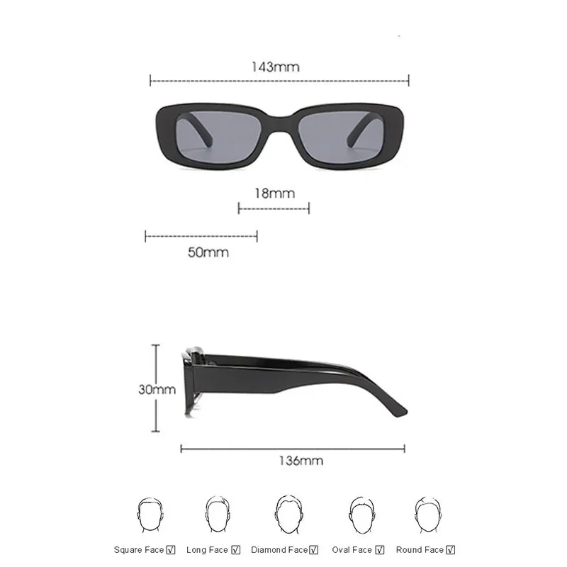 2022 New Square Eyewear Fashion Vintage Sunglasses Women Brand Designer Retro Rectangle Sun Glasses Female Ins Popular Colorful |