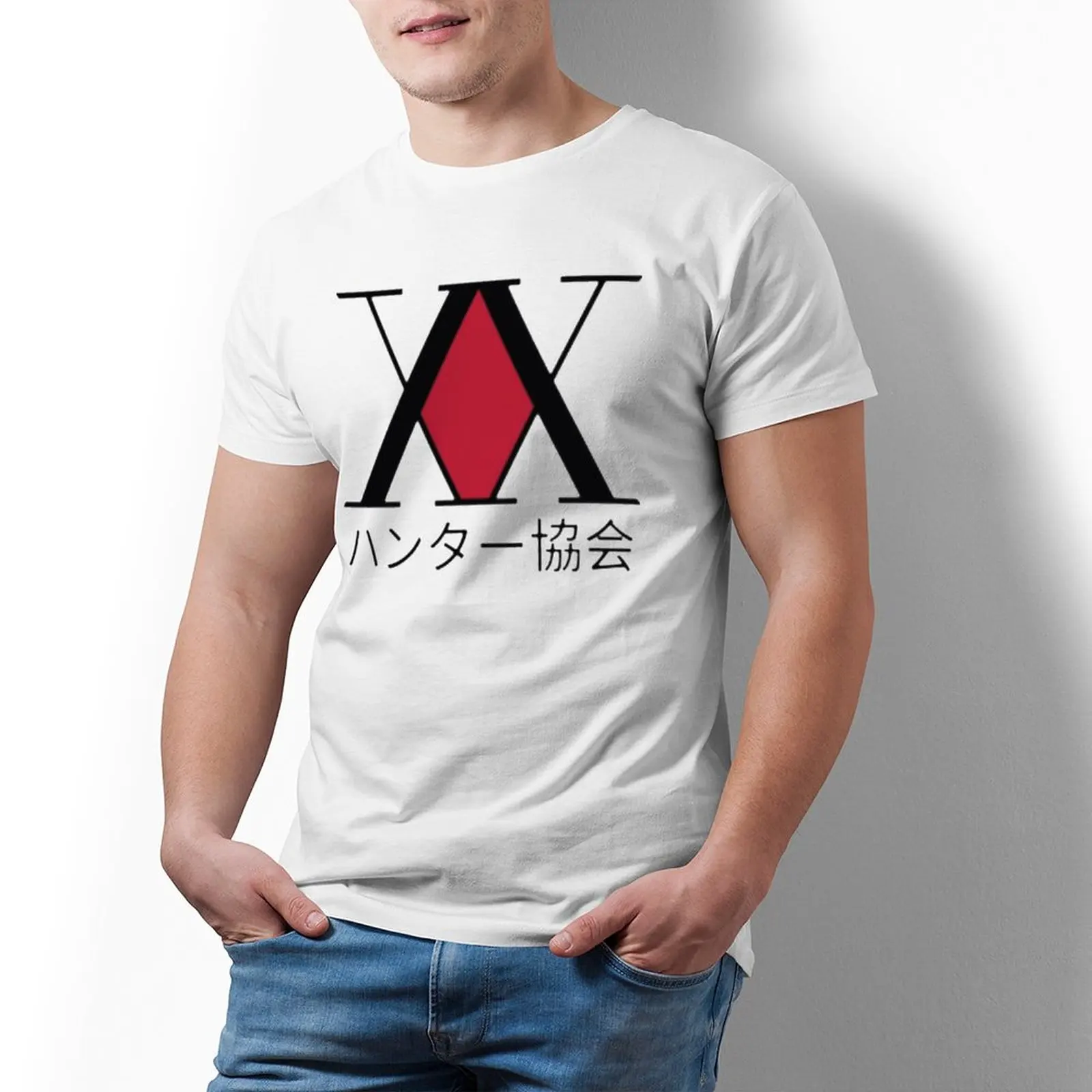 

HXH Hunter Association Logo T Shirt Cartoon Classic Cotton T-Shirt Big Printed Tee Shirt Mens