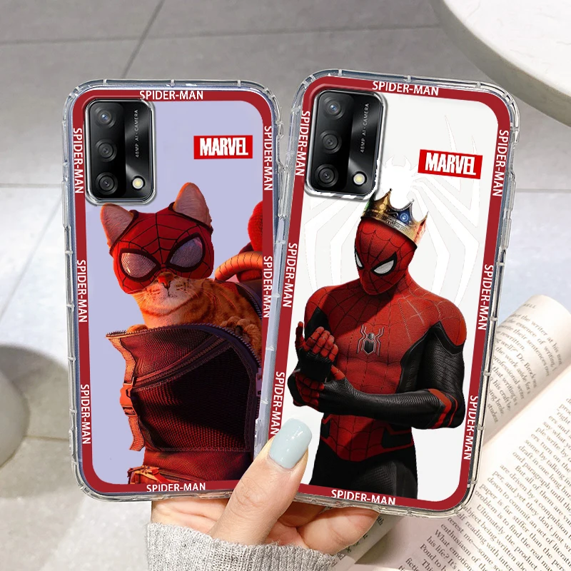 

Marvel Avengers SpiderMan Phone Case For OPPO Find X6 X5 X3 F21 Neo Lite A96 A57 A77 A74 A76 A55 A54 A53 K10 5G Transparent