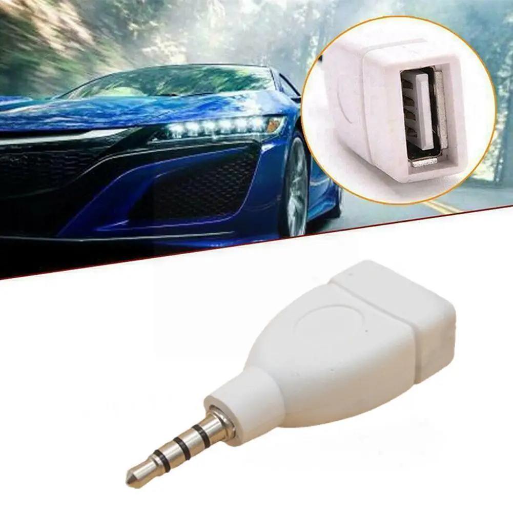 

1 шт. Универсальный 3,5 мм штекер Aux аудио разъем к Usb разъему цветной автомобильный аудио адаптер Белый конвертер 2,0 T4f1