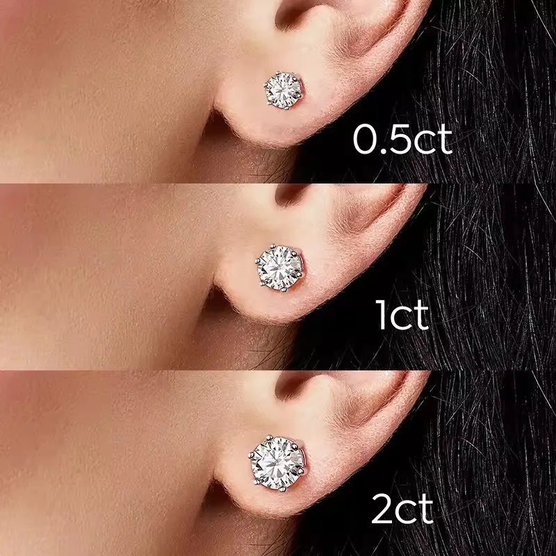 Серьги из стерлингового серебра 925 пробы для женщин, элегантные тонкие серьги с цирконием, свадебные, помолвочные, модные и классические, 6 когтей (art.: 3920d1bf9fd34) - 3920d1bf9fd34